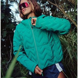 Free People Movement Gettin Lost Puffer Jacket Green  MEDIUM NWT gorpcore